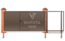 Ворота откатные из сэндвич панелей 2250×2550 ЗМК-7819
